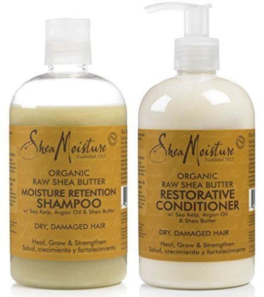 Buy Raw Shea Butter Moisture Retention Shampoo + Restorative Conditioner Set Cosmetize